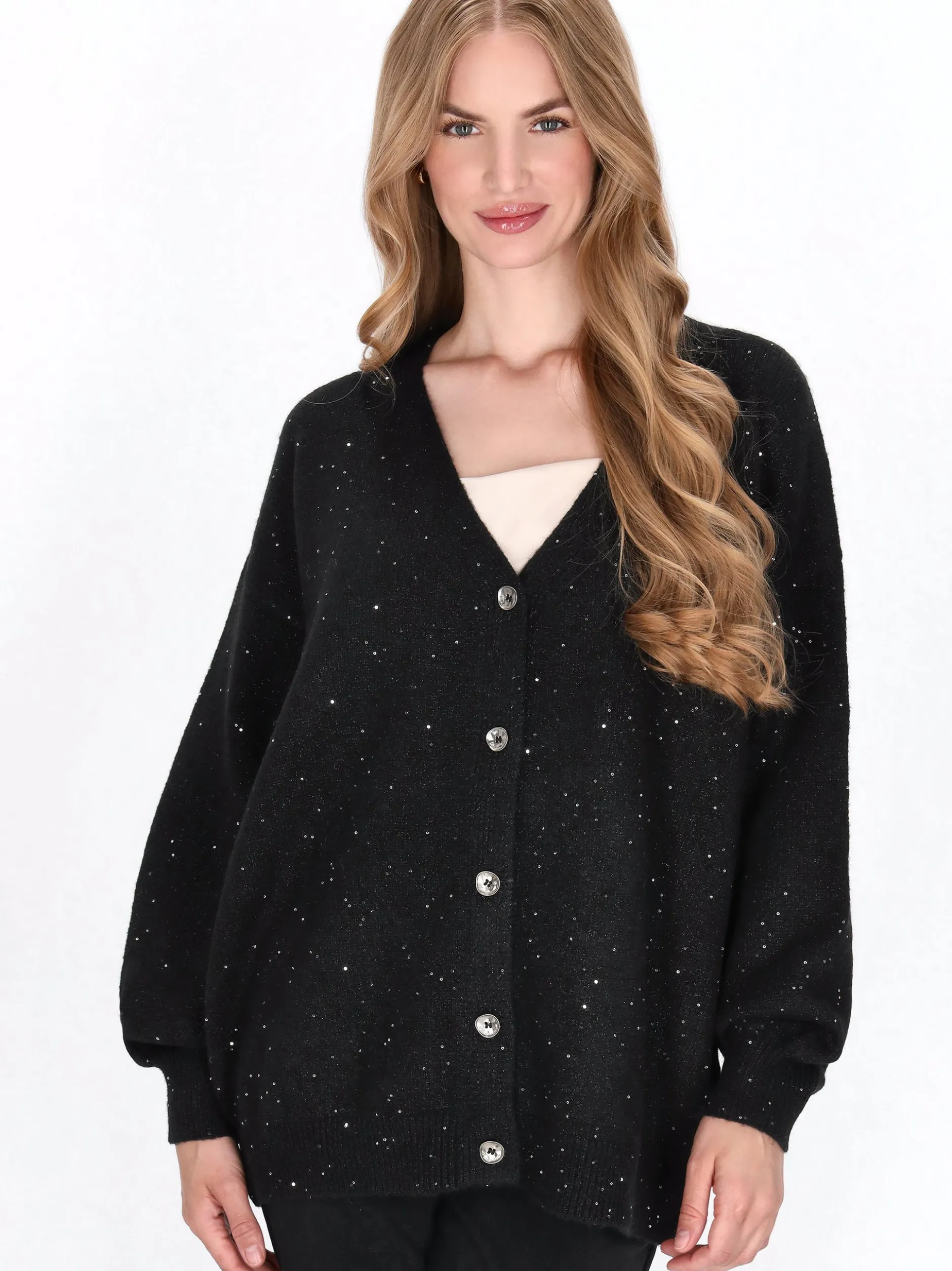 Dreimaster Damen Strickjacke in schwarz