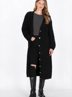 Dreimaster Damen Strickjacke in schwarz
