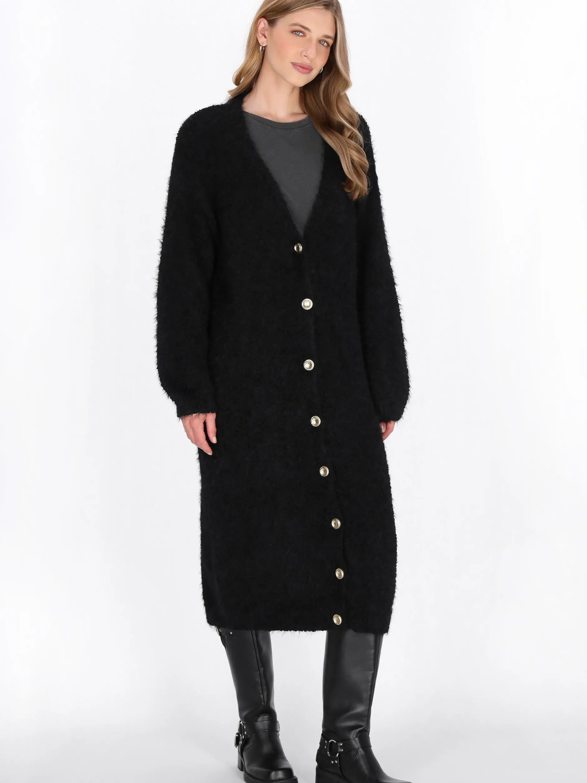 Dreimaster Damen Strickjacke in schwarz