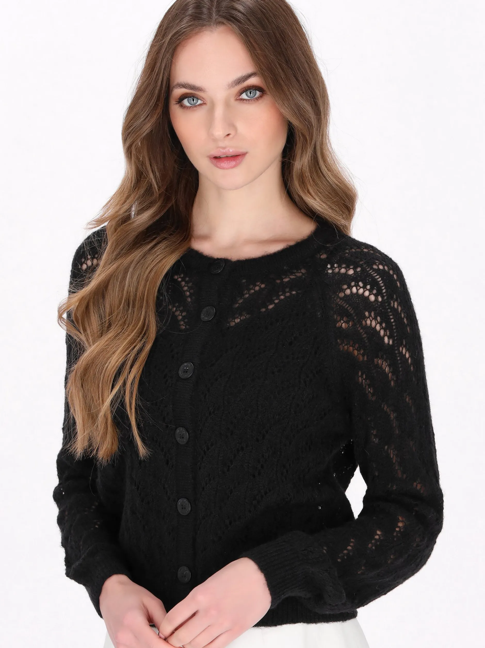 Dreimaster Damen Strickjacke in schwarz