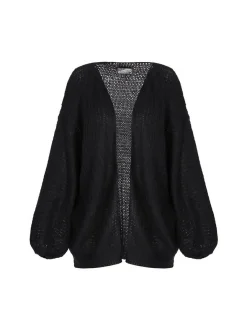 Dreimaster Damen Strickjacke in schwarz
