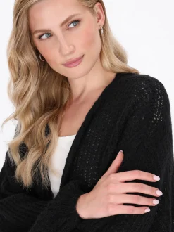 Dreimaster Damen Strickjacke in schwarz