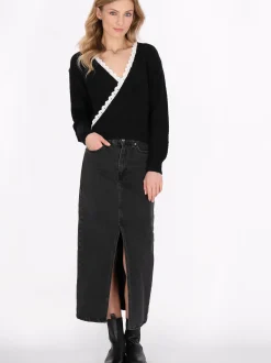 Dreimaster Damen Strickjacke in schwarz