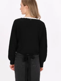 Dreimaster Damen Strickjacke in schwarz
