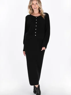 Dreimaster Damen Strickjacke in schwarz
