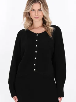 Dreimaster Damen Strickjacke in schwarz