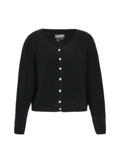 Dreimaster Damen Strickjacke in schwarz