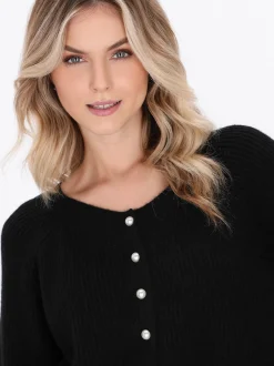 Dreimaster Damen Strickjacke in schwarz