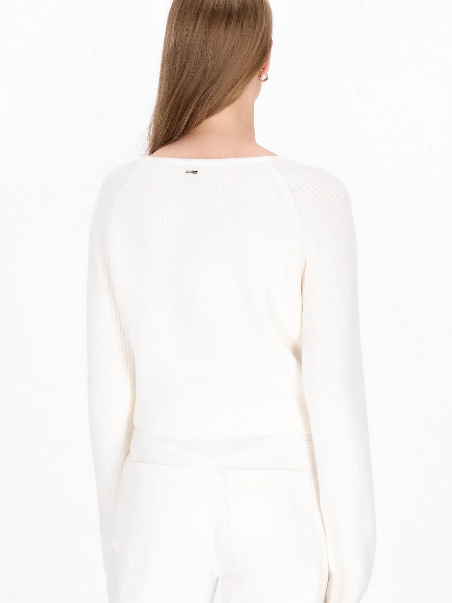Dreimaster Damen Strickjacke in weiß