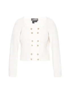 Dreimaster Damen Strickjacke in weiß