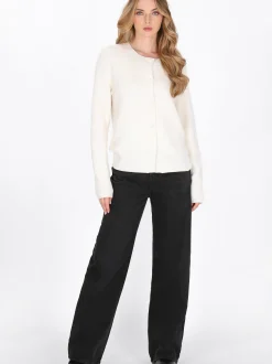 Dreimaster Damen Strickjacke in weiß
