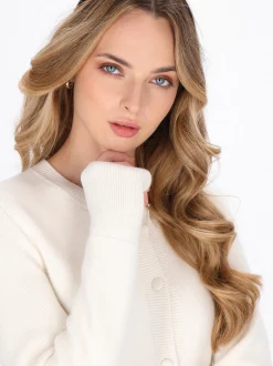 Dreimaster Damen Strickjacke in weiß