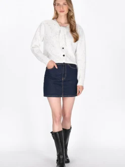 Dreimaster Damen Strickjacke in weiß