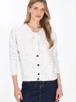 Dreimaster Damen Strickjacke in weiß
