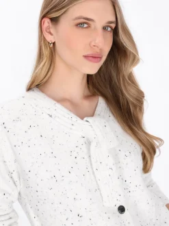 Dreimaster Damen Strickjacke in weiß