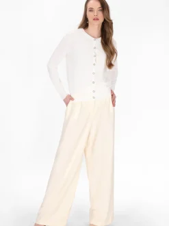 Dreimaster Damen Strickjacke in weiß