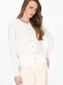 Dreimaster Damen Strickjacke in weiß