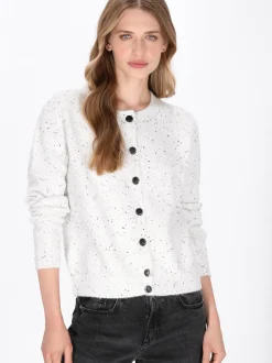 Dreimaster Damen Strickjacke in weiß