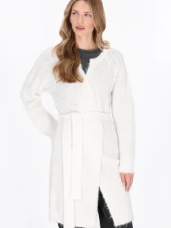 Dreimaster Damen Strickjacke in weiß