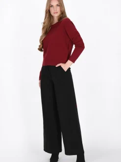 Dreimaster Damen Strickpullover in bordeaux