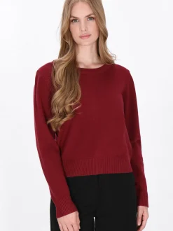 Dreimaster Damen Strickpullover in bordeaux