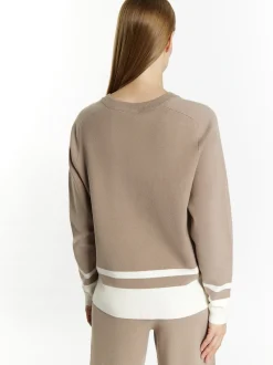 Dreimaster Damen Strickpullover in schlamm