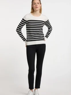 Dreimaster Damen Strickpullover in weiß