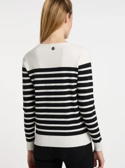 Dreimaster Damen Strickpullover in weiß