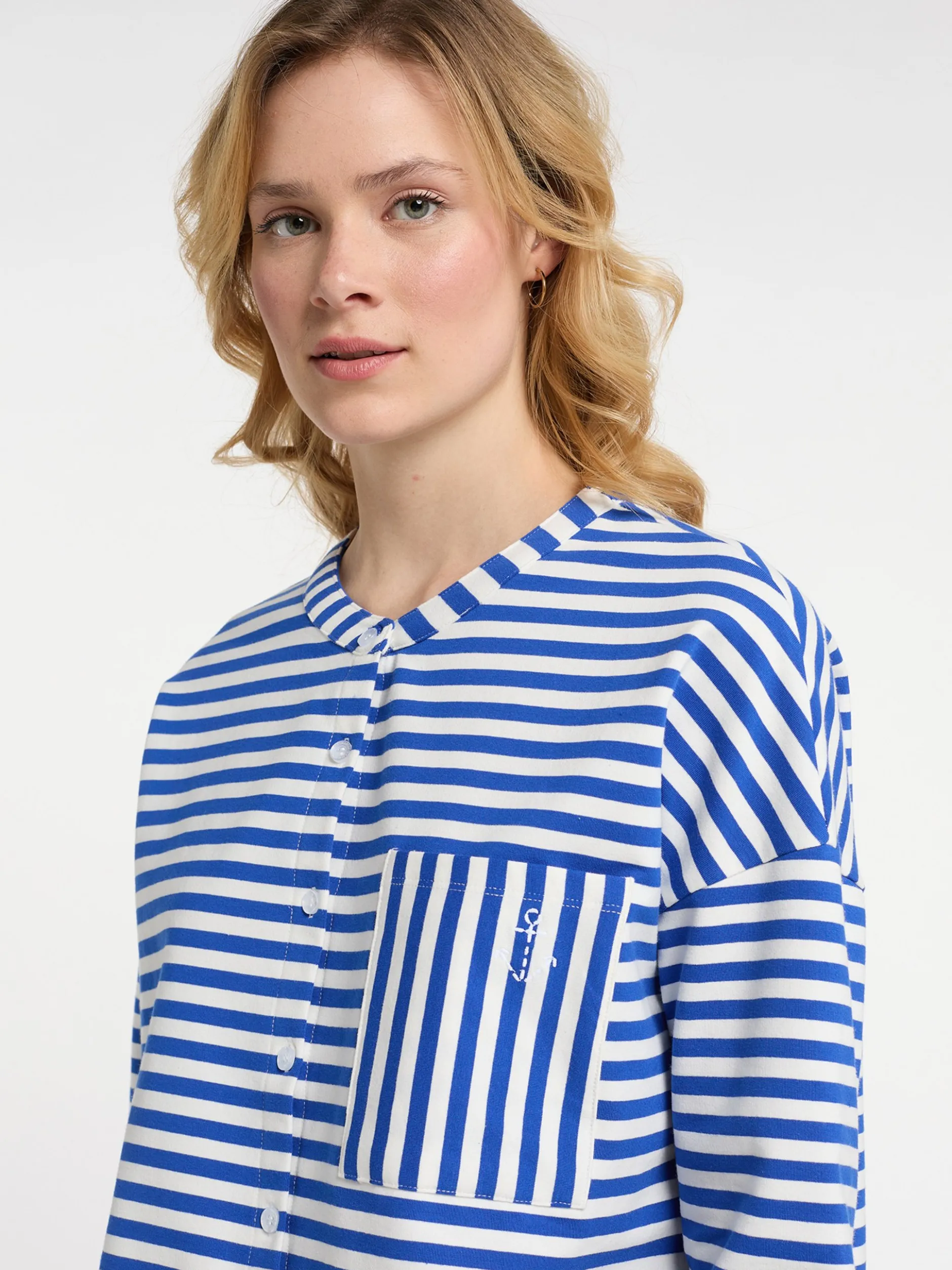 Dreimaster Damen Sweatjacke in blau