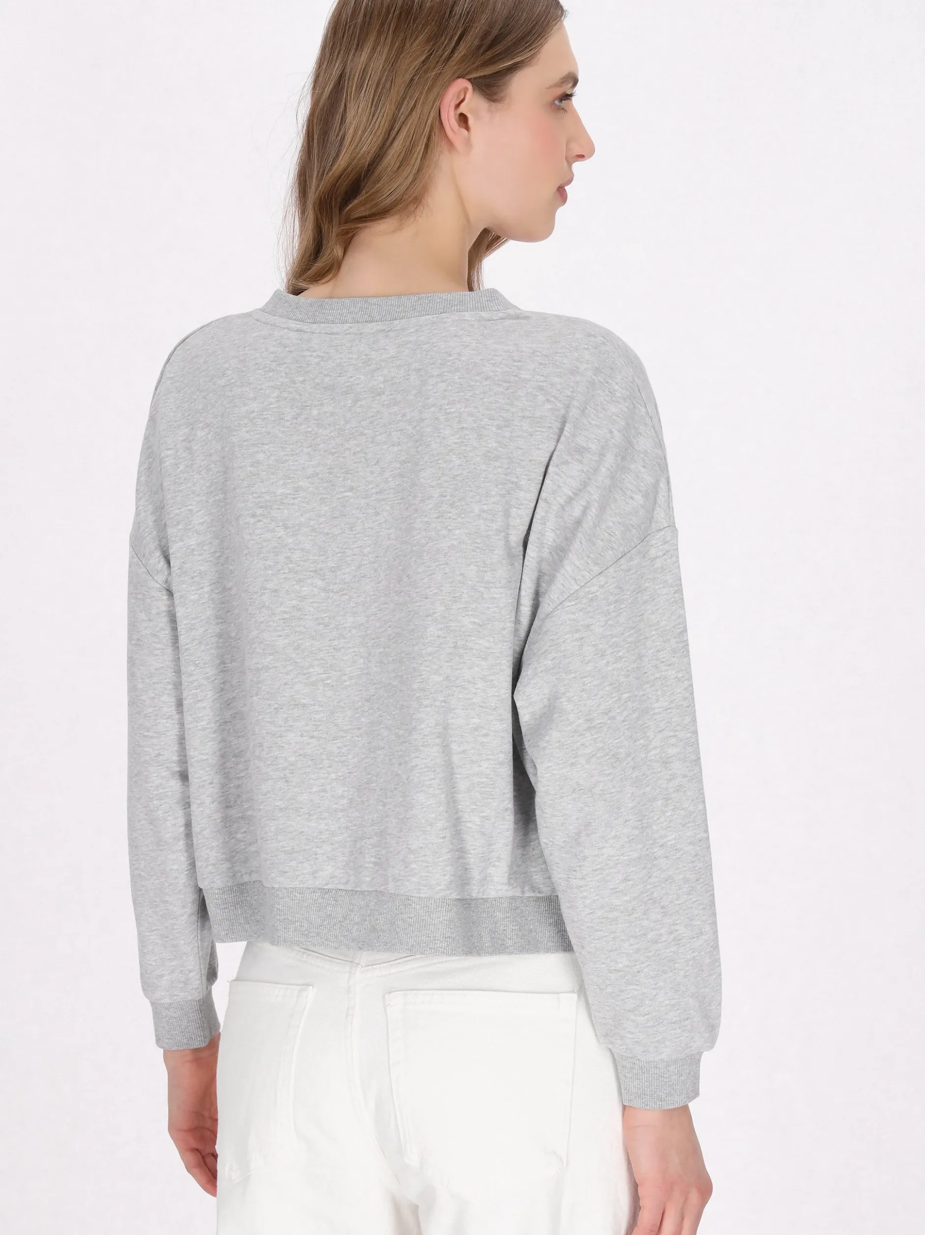 Dreimaster Damen Sweatshirt in grau