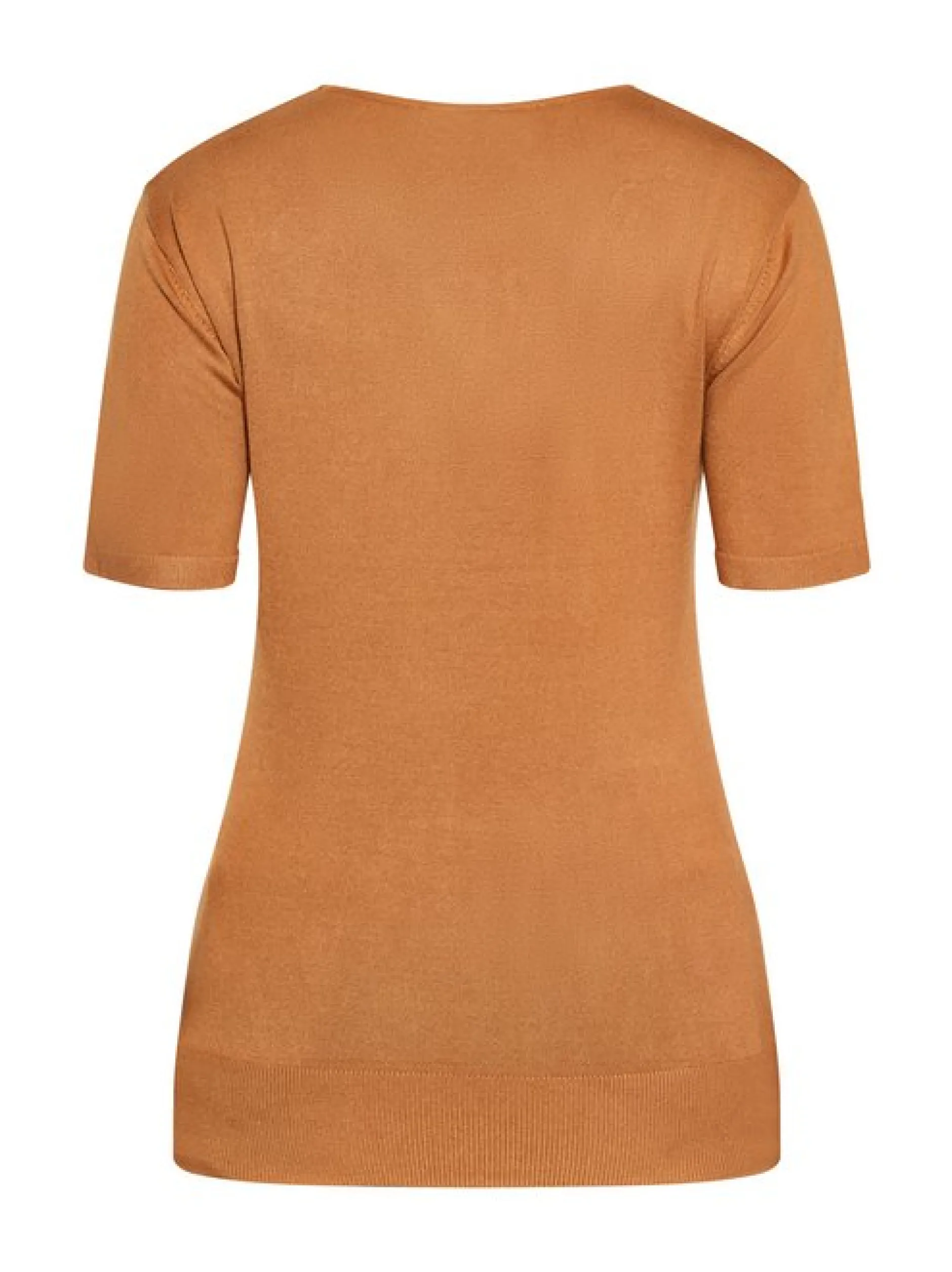Dreimaster Damen T-Shirt in camel - Ausschnitt: Rundhals