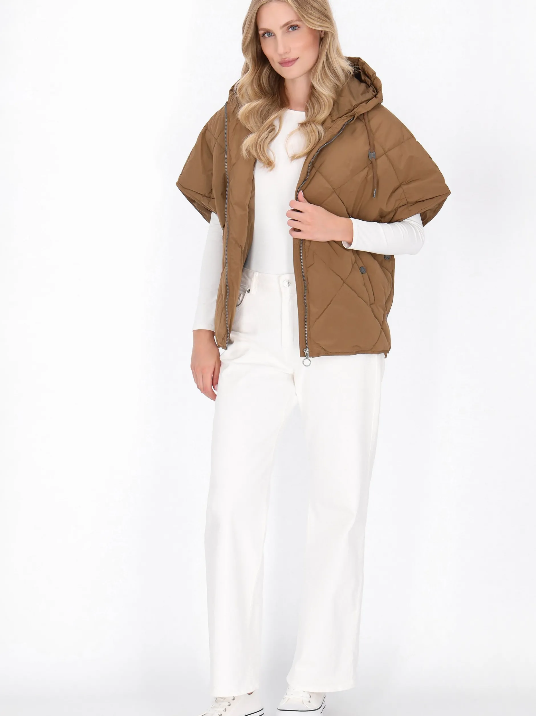 Dreimaster Damen Weste in camel