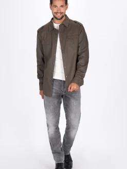 Dreimaster Herren Hemd in grau