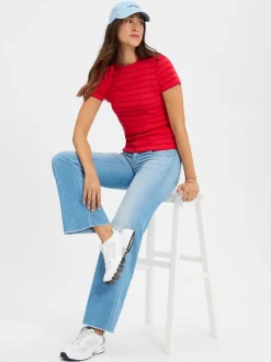Drykorn Damen T-Shirt - Koale in rot himbeer