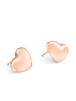 Echtzeit Damen Ohrstecker - Puffy Heart in roségold