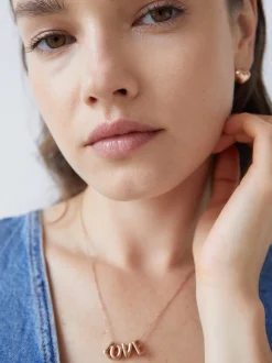Echtzeit Damen Ohrstecker - Puffy Heart in roségold