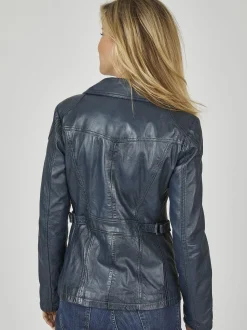 7 eleven Damen Lederjacke - SEMERLE in blau