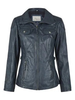7 eleven Damen Lederjacke - SEMERLE in blau