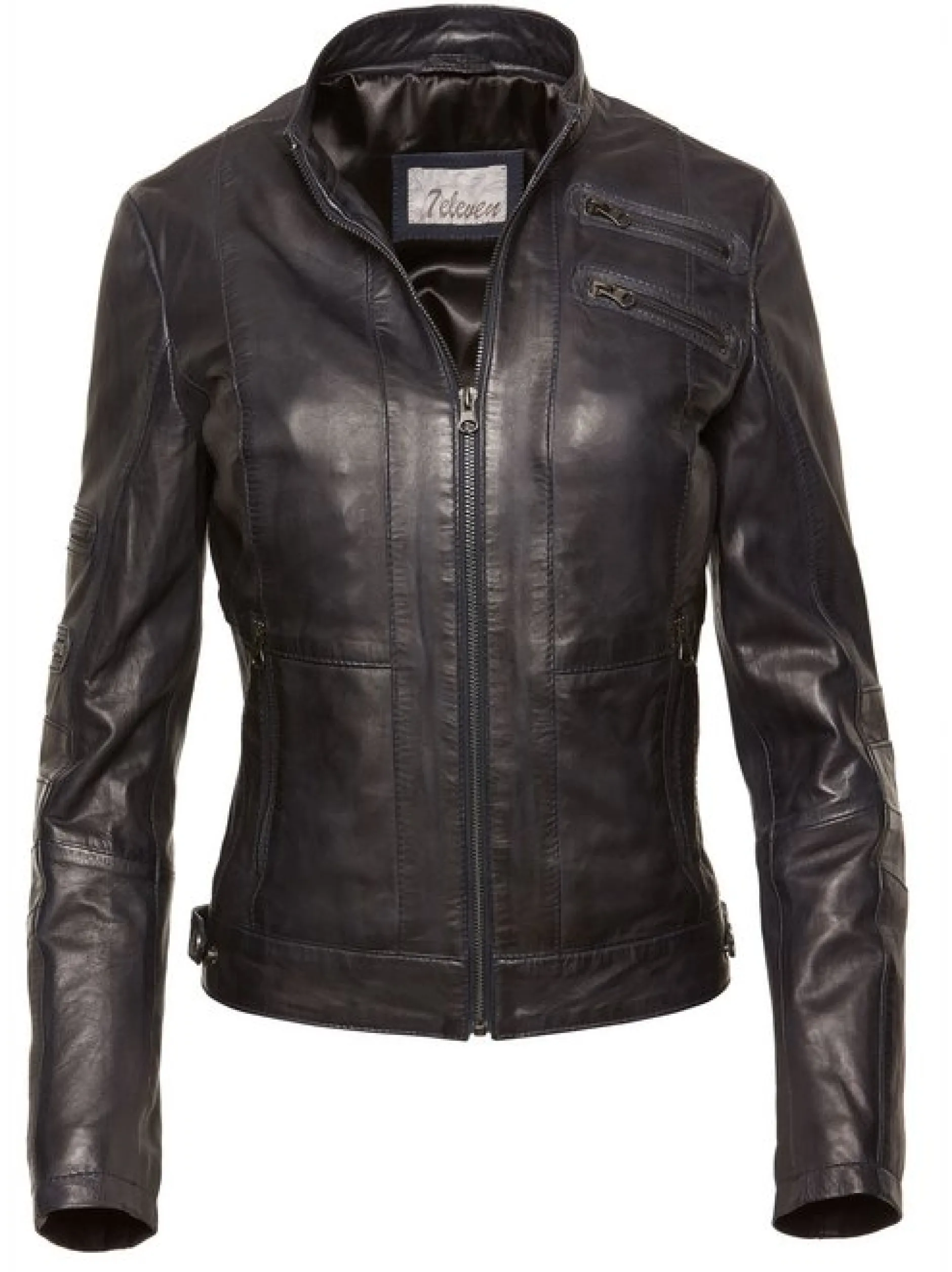 7 eleven Damen Lederjacke - SETALIA in blau