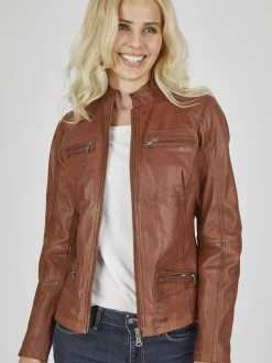 7 eleven Damen Lederjacke - SETRINA in braun