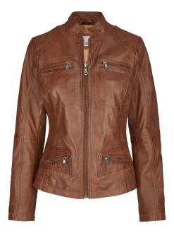 7 eleven Damen Lederjacke - SETRINA in braun