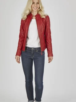 7 eleven Damen Lederjacke - SEVIGNI in rot