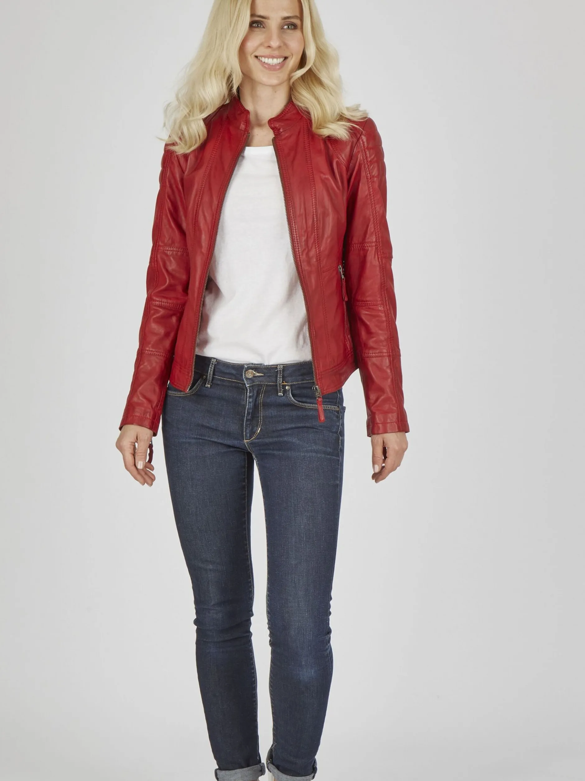 7 eleven Damen Lederjacke - SEVIGNI in rot