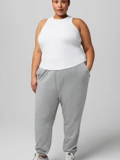 Fabletics Damen Top High Neck Rib mit integriertem BH in weiß