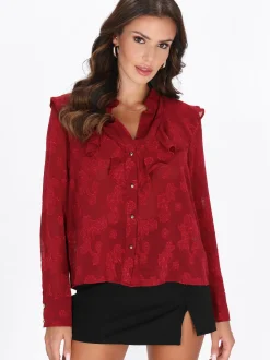 Faina Damen Bluse in bordeaux