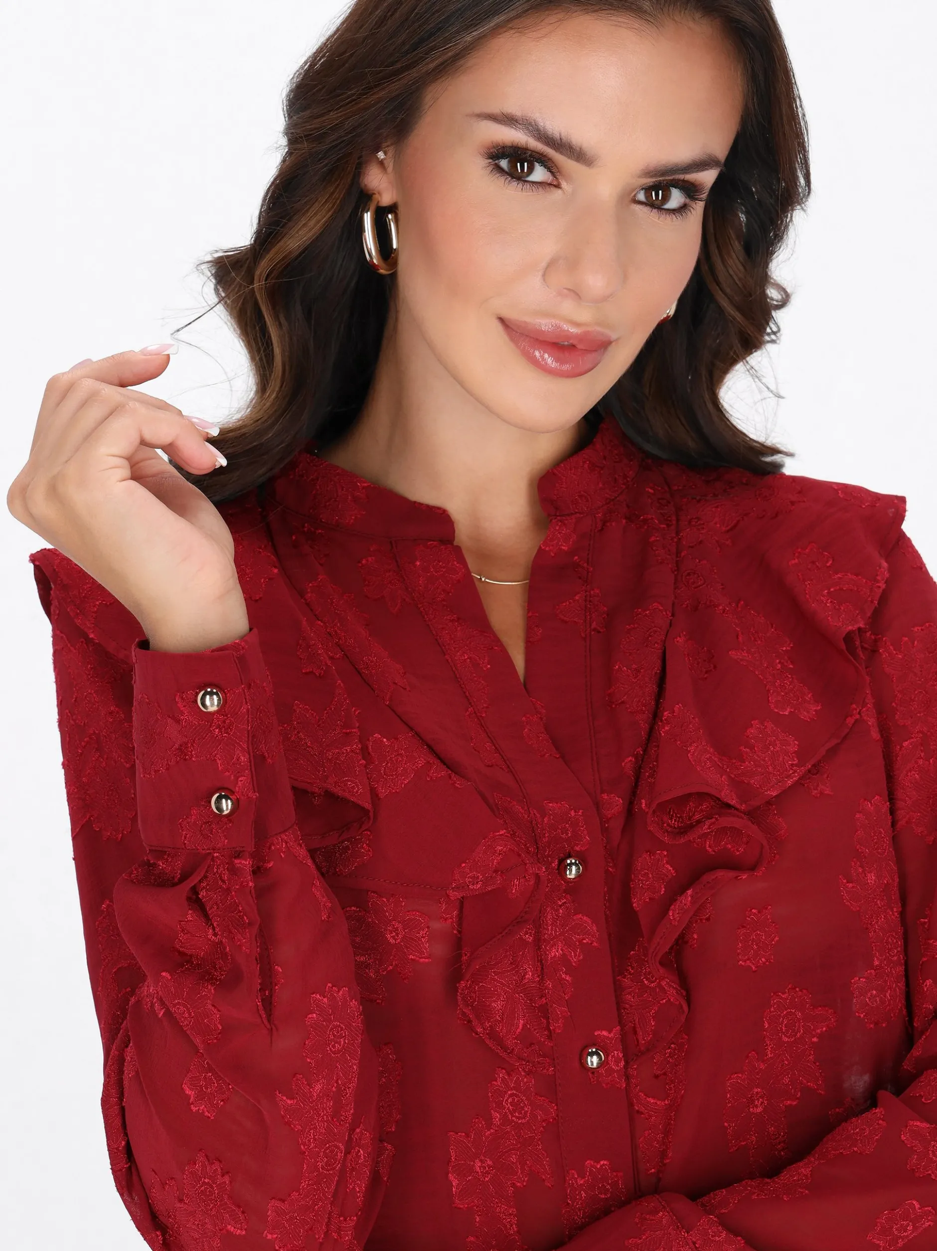 Faina Damen Bluse in bordeaux
