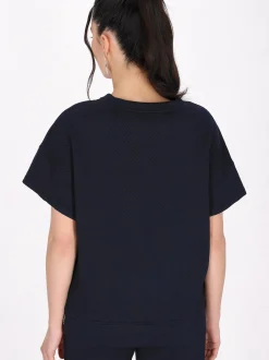 Faina Damen Bluse in marine - Ausschnitt: Rundhals