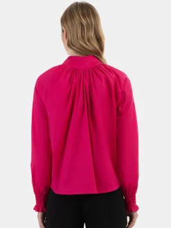 Faina Damen Bluse in pink - Ausschnitt: ohne Kragen