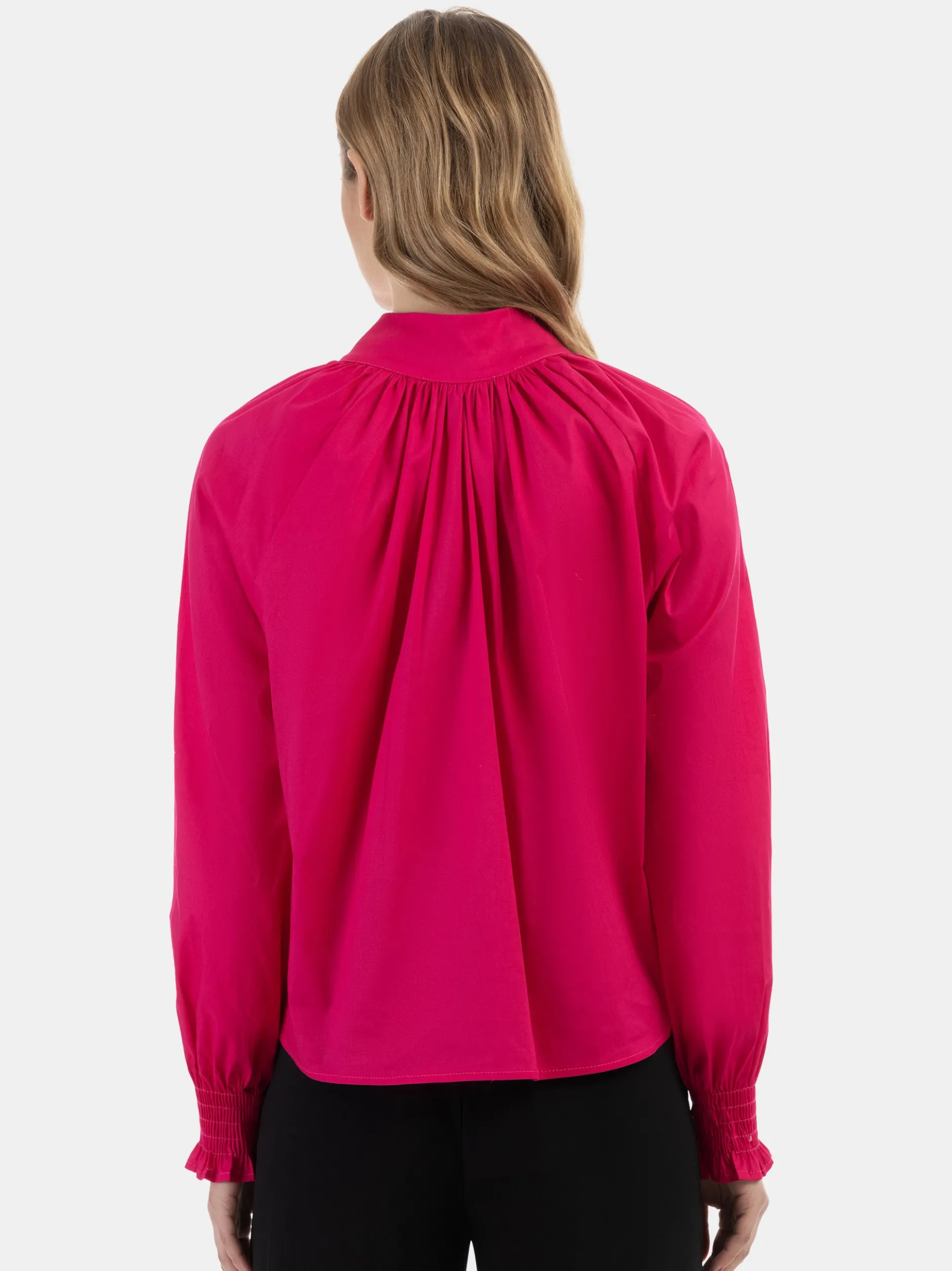 Faina Damen Bluse in pink - Ausschnitt: ohne Kragen