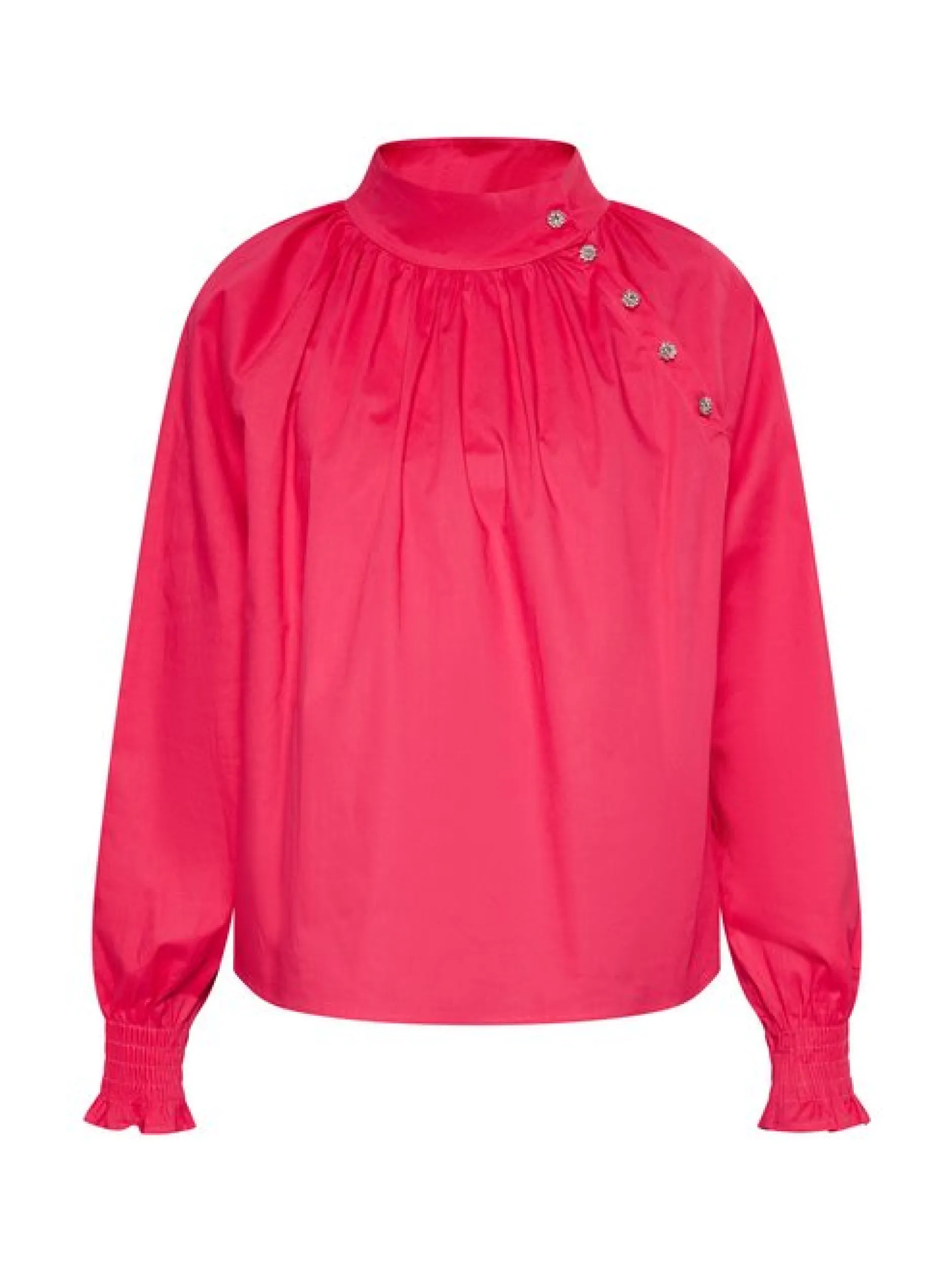 Faina Damen Bluse in pink - Ausschnitt: ohne Kragen